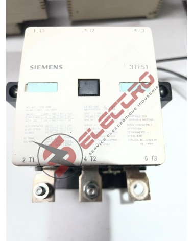 Plaque signalétique Siemens SIRIUS 3TF5122 : Contacteur de Puissance Triphasé 160A