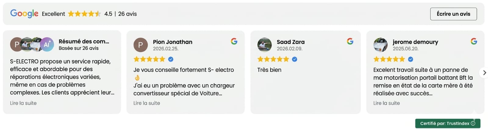 Bannière Avis Clients Google Business Profile Shop-Elec (S-ELECTRO)
